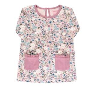 Ruffle Butts Pink Floral Kids Casual Dress
